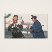 Kerstmis, winkelende Cadeaus politieman Visitekaartjes (Voorkant)