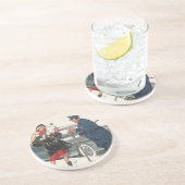 Kerstmis, winkelende Cadeaus politieman Zandsteen Onderzetter (Zijkant)