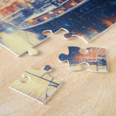 Kerstmis/Winter aangemeerd schip Legpuzzel (Zijkant)
