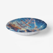 Kerstmis/Winter aangemeerd schip Papieren Kommen (Gebogen)