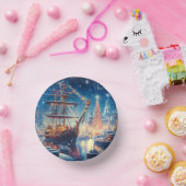 Kerstmis/Winter aangemeerd schip Papieren Kommen (Feest)