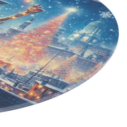 Kerstmis/Winter aangemeerd schip Snijplank (Hoek)