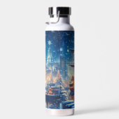 Kerstmis/Winter aangemeerd schip Waterfles (Rechts)