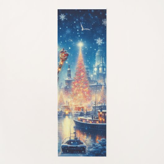 Kerstmis/Winter aangemeerd schip Yogamat (Voorkant)