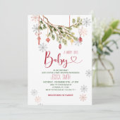 Kerstmis Winter Baby shower. Kaart (Staand voorkant)