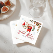 Kerstmis Winter Baby Shower Servetten voor Santa B