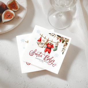 Kerstmis Winter Baby Shower Servetten voor Santa B