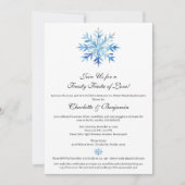 Kerstmis Winter Blauw Sneeuwvlok Paar Douche Kaart (Voorkant)