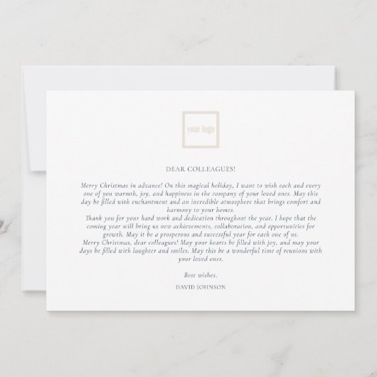 Kerstmis Winter Bos Blauw Niet Foto Bedrijf Feestdagenkaart (Achterkant)