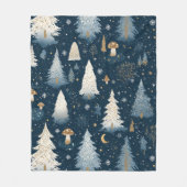 Kerstmis Winter Bos Dennenboom Patroon Fleece Deken (Voorkant)