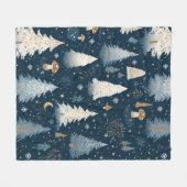Kerstmis Winter Bos Dennenboom Patroon Fleece Deken (Voorkant (Horizontaal))