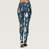 Kerstmis Winter Bos Dennenboom Patroon Leggings (Achterkant)