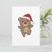 Kerstmis Winter Dieren Beren Feestdagenkaart (Staand voorkant)