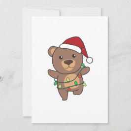 Kerstmis Winter Dieren Beren Feestdagenkaart