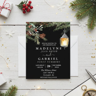 Kerstmis Winter Elegante Pijnboom Druppel Zwarte T Flyer