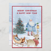 Kerstmis winter feestdagenkaart (Voorkant / Achterkant)