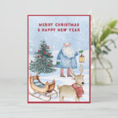 Kerstmis winter feestdagenkaart (Staand voorkant)