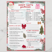 Kerstmis Winter Geheime Kerstman Vragenlijst Flyer (Voorkant)