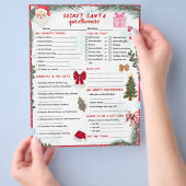 Kerstmis Winter Geheime Kerstman Vragenlijst Flyer (Hand)