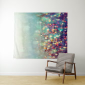 Kerstmis Winter Groen Bokeh Fotografie Achtergrond Wandkleed (In Situ (horizontaal))