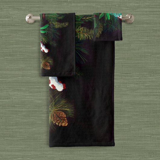 Kerstmis Winter Groene Man Bad Handdoek