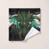 Kerstmis Winter Groene Man Bad Handdoek (Wasdoekje)