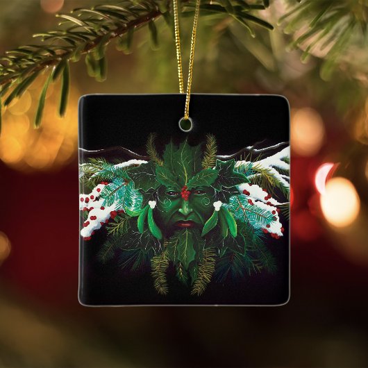 Kerstmis Winter Groene Man Keramisch Ornament