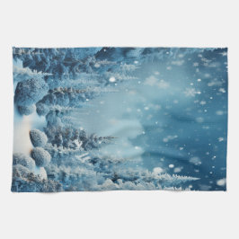 Kerstmis Winter Grove Sneeuwende Dennenboom Theedoek