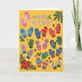 Kerstmis Winter Handschoenen Kaart