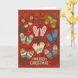 Kerstmis Winter Handschoenen Kaart