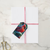 Kerstmis/winter kardinaal cadeaulabel (Met Touw)