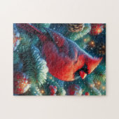 Kerstmis/winter Kardinaal Legpuzzel (Horizontaal)