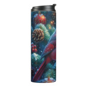 Kerstmis/winter kardinaal thermosbeker (Gedraaid links)