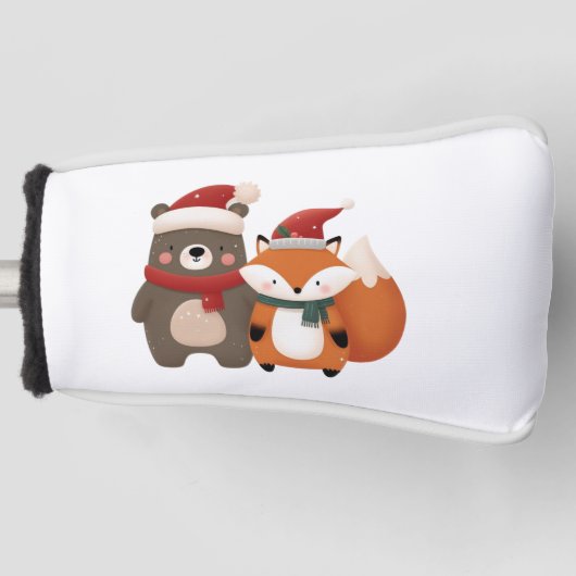 Kerstmis/Winter Lieve Beer & Vos Golfheadcover (Voorkant)