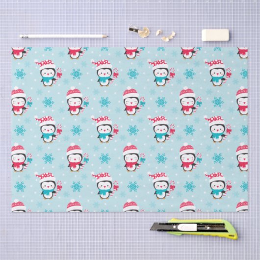 Kerstmis Winter Penguin Tissuepapier (Craft)