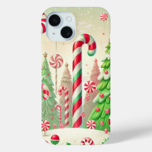 Kerstmis Winter Pepermunt Bos Kerststol  iPhone 15 Case