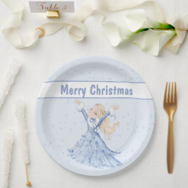 Kerstmis Winter Prinses Meisjes Papieren Bordje
