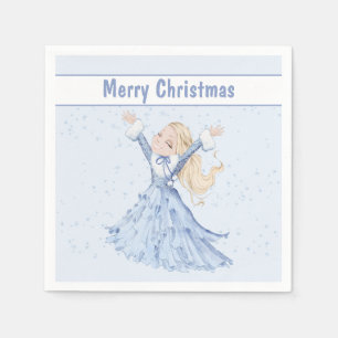 Kerstmis Winter Prinses Meisjes Servet