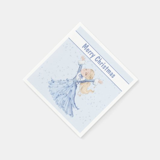 Kerstmis Winter Prinses Meisjes Servet (Hoek)