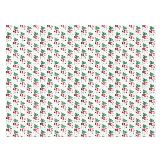 Kerstmis Winter Rode Retro  Tafelkleed (Voorkant (Horizontaal))
