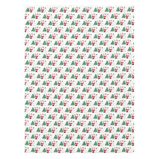 Kerstmis Winter Rode Retro  Tafelkleed (Voorkant)