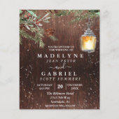 Kerstmis Winter Rustieke Dennenboom Houten Bruilof (Voorkant)