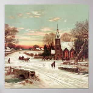 Kerstmis Winter Scene Poster