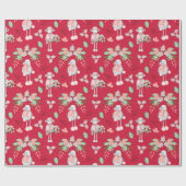 Kerstmis Winter Schaap Cadeaupapier (Vlak)