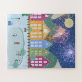 Kerstmis Winter schaatsen Legpuzzel (Horizontaal)