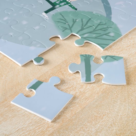 Kerstmis Winter schaatsen Legpuzzel (Zijkant)