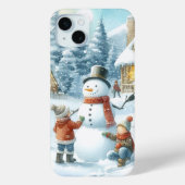 Kerstmis / Winter Seizoen Sneeuwman Case-Mate iPhone Case (Achterkant)