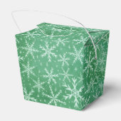 Kerstmis Winter Sneeuw Sneeuwvlokken Dalen Groen Bedankdoosjes (Achterkant)