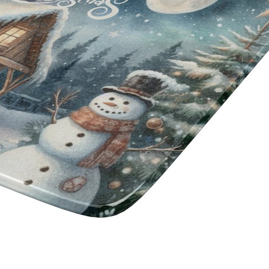 Kerstmis/Winter/Sneeuwmansnijplank Snijplank (Hoek)