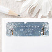 Kerstmis Winter Sneeuwvlokken Bomen Retouradres Etiket (Insitu)